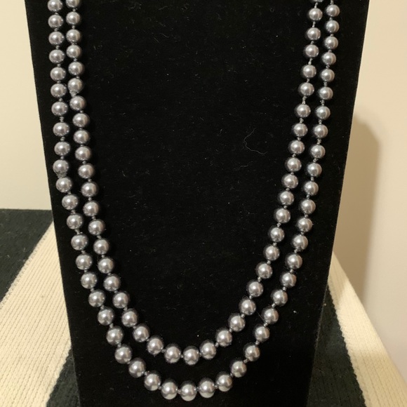 Stephan & Co Jewelry - 3/$15 Stephan & Co. Grey 60” Glass Pearl Necklace